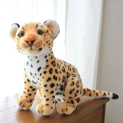 Vista 2 de NatureMan Juguete de peluche de guepardo de 9 pulgadas, lindo y realista juguete de peluche de guepardo, regalos para niños y niñas (marrón)