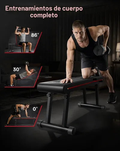 Vista 6 de PASYOU Adjustable Weight Bench, 660LB Capacity Foldable Workout Bench, Incline Flat Bench Press for Home Gym, Dual-Frame Strength Training Bench, No