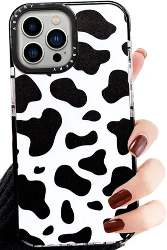 Vista 22 de Abbery Diseñado para iPhone 8 Plus/7 Plus/6 Plus/6S Plus Funda transparente con estampado de vaca, linda funda protectora de silicona TPU