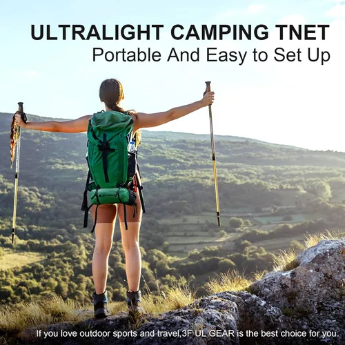 Vista 5 de 3F UL Gear Lanshan PRO Lanshan - Tienda de campaña ultraligera para 3 estaciones para 1 persona, tienda de campaña profesional impermeable