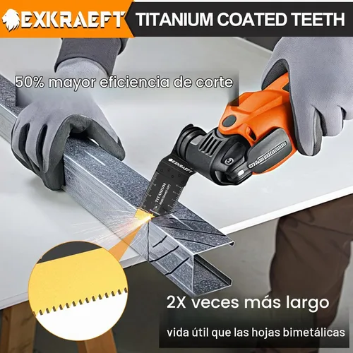 Vista 3 de EXKRAEFT 18 cuchillas multiherramienta de titanio, hojas de sierra