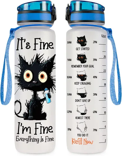 Vista 8 de 34HD Axolotl - Botella de agua de 32 onzas, bonita botella motivacional para mujer, botella de gimnasio con marcador de tiempo, regalo