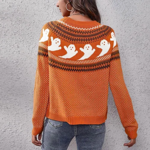 Vista 3 de FQZWONG Suéteres para mujer, 2022 de moda, de manga larga, tipo túnica, casual, cálido, cómodo, suave, suéter sin botones