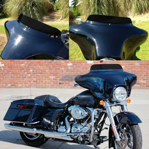 Vista 8 de Parabrisas negro de 4.5" para motocicleta, compatible con Harley Davidson Touring Street Glide Electra Glide FLHT FLHTCU Ultra Classic Glide FLHX