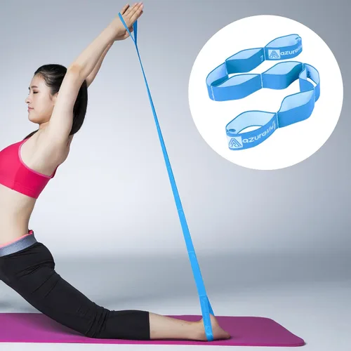 Vista 5 de A AZURELIFE Elastic Yoga Stretching Strap, Multi-Loop Stretch Strap for Physical Therapy, Pilates, Yoga, Dance & Gymnastics Exercise and Flexible