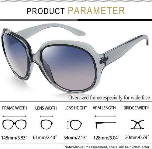 Vista 41 de Joopin Lentes de sol de gran tamaño para mujer, polarizados, grandes, para conducción, protección UV, grandes sombras