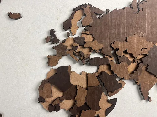 Vista 6 de World Map, Wood Map, Wall Art Decor, Wooden World Map, 3D World Map, Large Map, DarK Brown Wood Map, 3D Wood World Map, Housewarming Gift