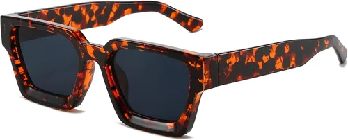 Vista 84 de AIEYEZO Gafas de sol cuadradas para mujeres y hombres, gafas de sol cuadradas con montura gruesa, estilo de diseñador simple
