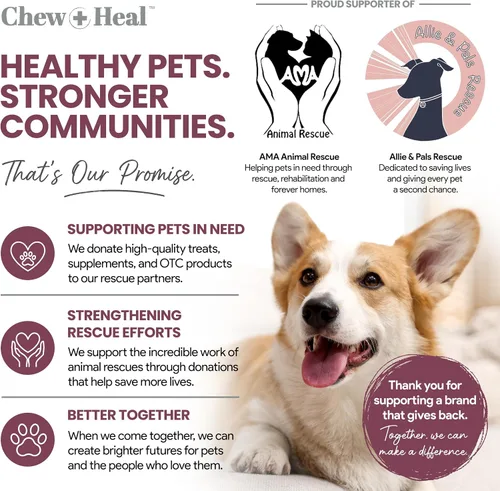 Vista 7 de CHEW and HEAL Senior 12-en-1 Advanced Multivitamina Soft Chews Suplemento para perros mayores, Soporte de cadera y articulaciones, fórmula