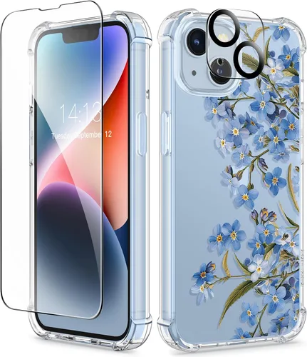 Vista 156 de GVIEWIN - Funda para iPhone 11 con protector de pantalla + protector de lente de cámara, cubierta protectora transparente suave de poliuretano