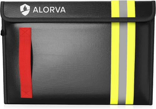 Vista 2 de Bolsa de documentos ignífuga y resistente al agua – Bolsa de 15.5 x 11 x 3 pulgadas para documentos legales y objetos de valor – Protección