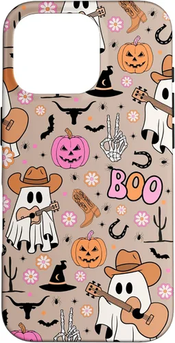 Vista 19 de Funda retro occidental para iPhone 11 Pro Max Fantasma Fantasma Vaquero de Halloween