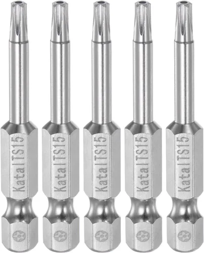 Vista 8 de HARFINGTON 5pcs TS6 Magnetic Security Star 5 Puntas Destornillador Punta 1/4" Hex Shank 2" Longitud