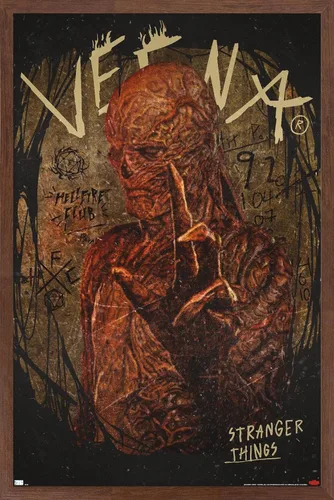 Vista 16 de Trends International Netflix Stranger Things: Season 4 - Póster de pared de Vecna, 14.725 x 22.375 pulgadas, versión enmarcada de madera de granero