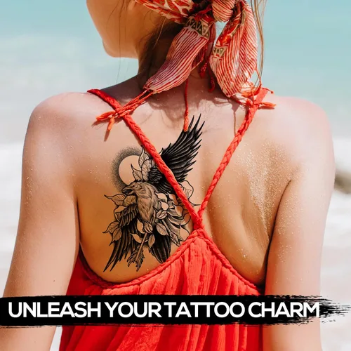Vista 5 de Kotbs 6 hojas de tatuajes temporales realistas de animales realistas para hombres y mujeres, calcomanías de tatuaje impermeables para adolescentes