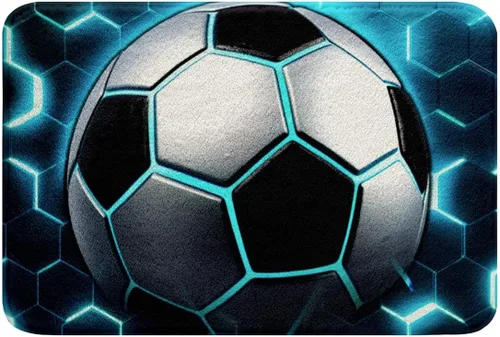 Vista 12 de Alfombras de fútbol para niños, alfombras esponjosas con estampado de fútbol americano para dormitorio, alfombra duradera de entrada interior de 16