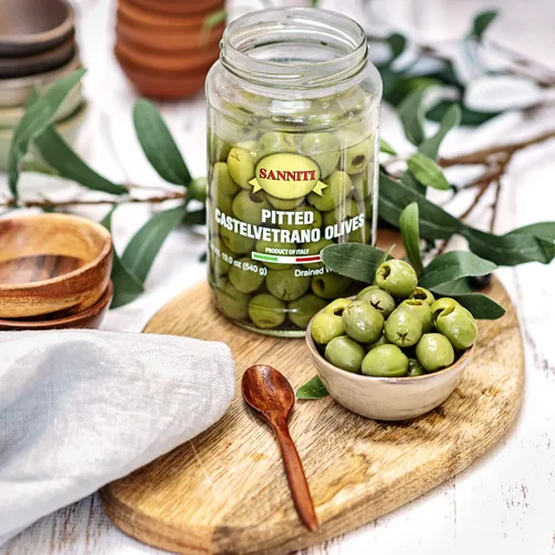 Vista 5 de Sanniti Aceitunas Castelvetrano sin hueso - Tarro de 19 onzas