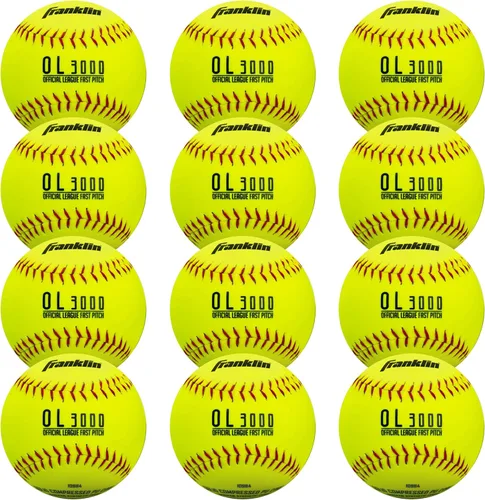 Vista 7 de Franklin Sports Pelotas de sóftbol oficiales para juego - OL3000 Fastpitch de 12" Pulgadas Pelotas amarillas de sóftbol de tamaño oficial +