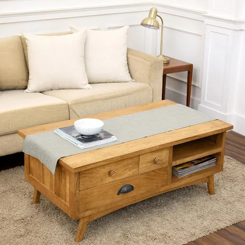 Vista 53 de Solino Home - Camino de mesa de lino natural claro, 14 x 36 pulgadas, Athena, para Acción de Gracias, Navidad, vacaciones, lavable a máquina