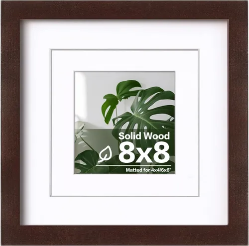 Vista 242 de Egofine - Portarretratos de 4 x 6 pulgadas, de madera maciza con plexiglás, para fotos de 3.5 x 5 con paspartú o de 4 x 6 sin paspartú, para colocar