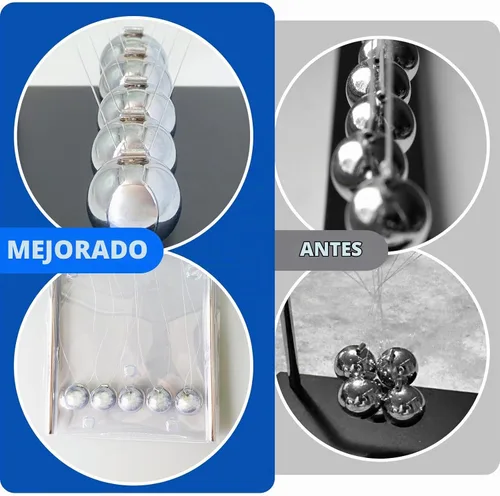 Vista 9 de Sealive Newton's Cradle Bolas de acero grandes y resistentes con base