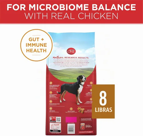 Vista 8 de Purina ONE SmartBlend - Alimento seco natural para perros adultos Alimento para perros con alto contenido de proteínas con equilibrio microbiómico
