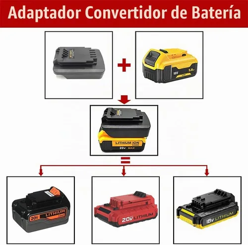 Vista 6 de Convertidor adaptador para Dewalt a Porter Cable/Black+Decker 20V