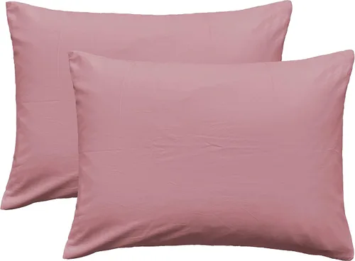 Vista 20 de iMaylex Fundas de almohada suaves 100% algodón egipcio con cierre de cremallera, acogedoras y ligeras, juego de 2, albaricoque, estándar, 20 x 26