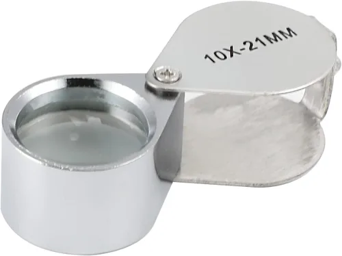 Vista 9 de Othmro Lupa 10X diámetro de lente 0.827 in silbato forma plegable joyería lupa lupa plata