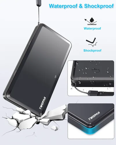Vista 4 de Funda de viaje portátil para iPhone SSD, funda protectora de almacenamiento, compatible con TWOPAN Mag-Safe iPhone, disco duro externo SSD de 1 TB
