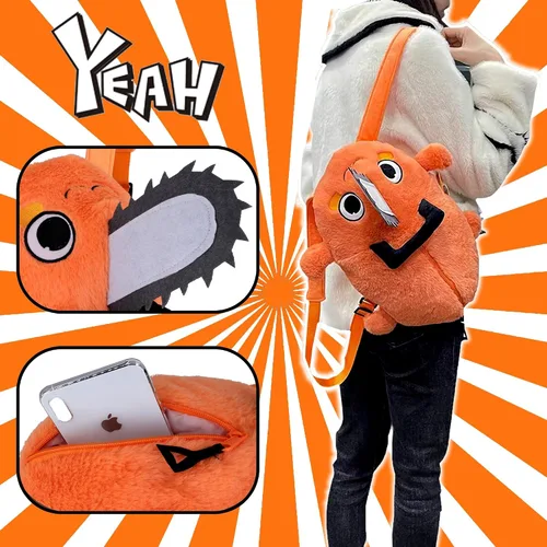 Vista 3 de Roffatide Mochila de anime para cachorros, mochila naranja de dibujos animados para mujeres y hombres, bolsa Kawaii JK de Lolita, regalos