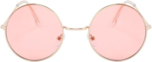 Vista 3 de FEISEDY Gafas de sol redondas retro color caramelo hippie círculo gafas punk B2305
