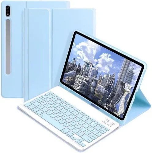 Vista 11 de Galaxy Tab S10+ Plus/S9+ Plus/S9 FE+ Plus Funda para tablet con teclado de 12.4" /S8+/S7+/S7FE, Funda protectora delgada de colores dulces