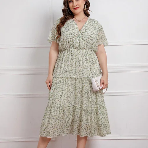 Vista 5 de Women's Summer Dresses 2023 Fashion Plus Size Loose Casual Short Sleeve Printed Dress Sun Dresses Casual