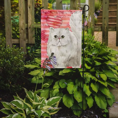 Vista 2 de Caroline's Treasures CK3050GF - Bandera de jardín con diseño de gato persa, bandera roja para buzón, bandera decorativa para patio exterior, obras