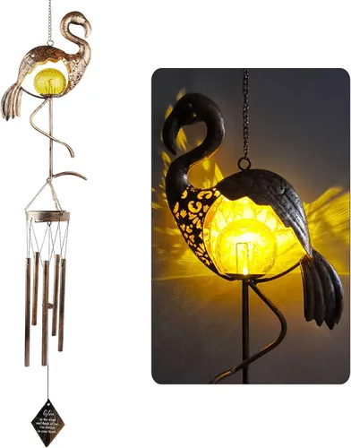 Vista 20 de JOBOSI Ramo de la madre, carillón de viento conmemorativo con tubo negro, regalos decorativos, adecuado para interiores y exteriores, perfecto
