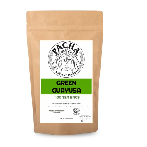 Vista 8 de Bolsas de té Guayusa de PACHA Naturalmente altas en antioxidantes, L-teanina y teobromina Té de hierbas de energía sostenida Alternativa a