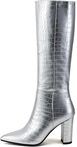 Vista 6 de Modatope Botas altas hasta la rodilla para mujer, botas altas de equitación para mujer, botas largas de pantorrilla, botas GoGo, botas gruesas