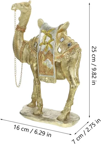 Vista 4 de ABOOFAN Estatua de camello de simulación para decoración del hogar, figura de camello de resina de estilo de Oriente Medio para el hogar, oficina
