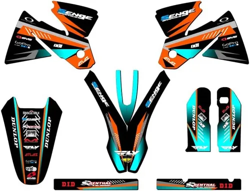 Vista 8 de Kit de base gráfica EXC Surge Black Senge 1998-2000 compatible con KTM