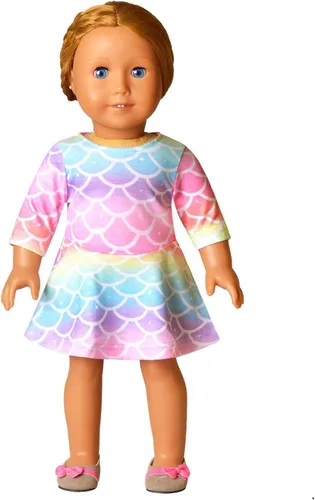 Vista 7 de Perfashion Vestidos a juego para niñas y muñecas sin mangasmanga larga, acampanados, faldas de fiesta de unicornio