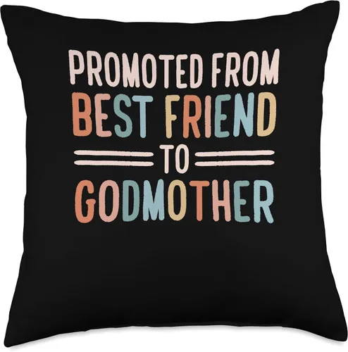 Vista 5 de Godmother Gifts for Godparents on Baptism Day Cojín promocionado de Best Friend to Godmother de 16 x 16 pulgadas, multicolor