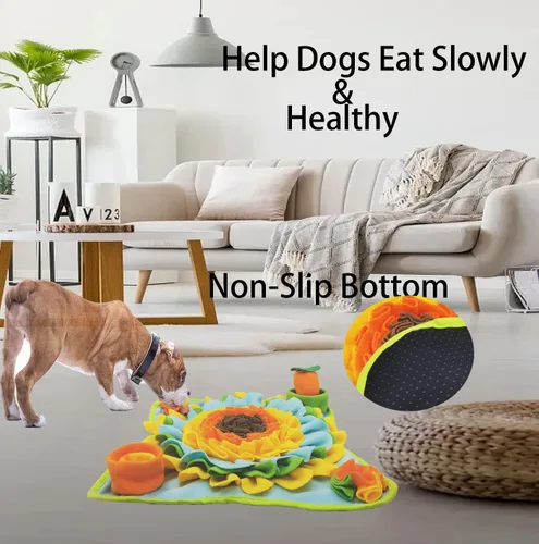 Vista 4 de Alfombrilla para olfatear perros y mascotas, alfombrilla para olfatear cachorros, juguetes interactivos de rompecabezas para perros pequeños