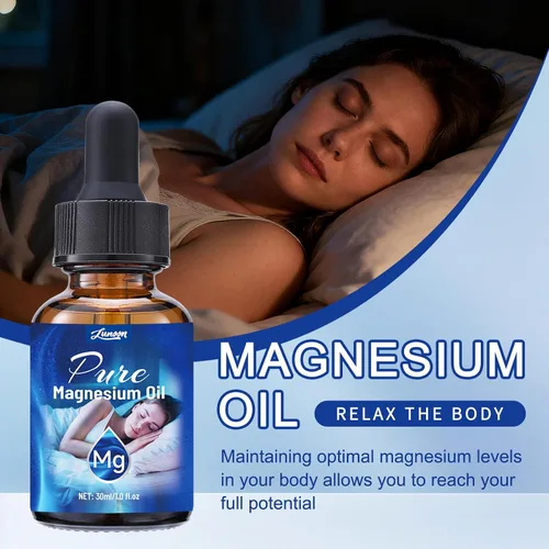 Vista 6 de Gotas de aceite de magnesio 100% orgánico natural - Nutre la piel, fácil de absorber y usar, botella de vidrio de 2 onzas líquidas