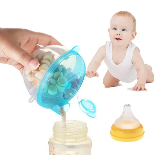 Vista 5 de Accmor Dispensador de fórmula para bebés para alimentación sobre la marcha, contenedor de fórmula antiderrames de tres compartimentos para llevar