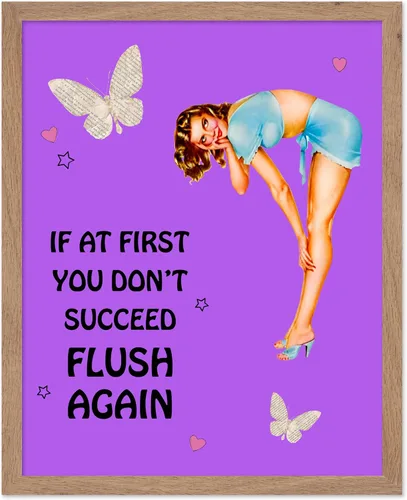 Vista 85 de Poster Master Pin Up Girl Poster - Better Late Than Ugly Print - Butterfly Art - Modern Art - Trendy Art - Gift for Men & Women - Funny Decor for