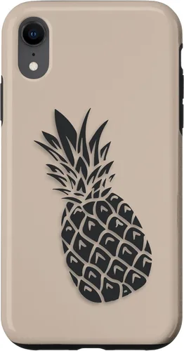 Vista 25 de Black Dark grey Pineapple on Tan beige for Pineapple lovers Case for iPhone 16