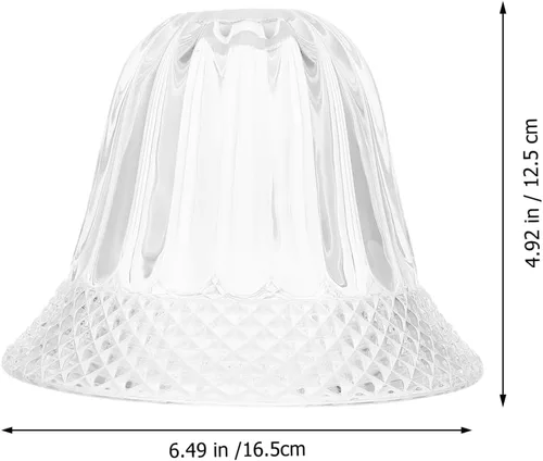 Vista 6 de Pantalla decorativa de cristal transparente con forma de campana pequeña, accesorio de luz resistente al desgaste para lámparas de mesa y techo