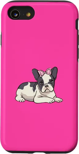 Vista 13 de iPhone 15 Francés Bulldog Francés Perro Cachorro Lindo Arco Mascota Cachorros Amor Caso