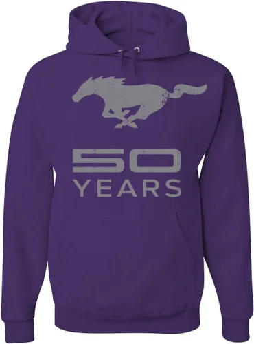 Vista 4 de Tee Hunt Ford Mustang - Sudadera con capucha de 50 años de aniversario con licencia de Ford Fan Mach1 Boss 302 GT Shelby American Muscle Car
